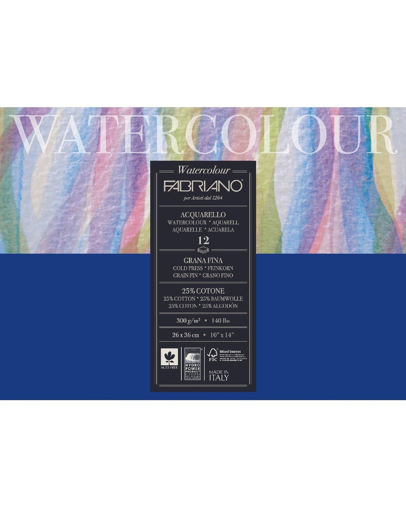 Бумага для акварели Watercolour Studio 300г/м2, 26x36см., фин, альбом 12 листов  #1