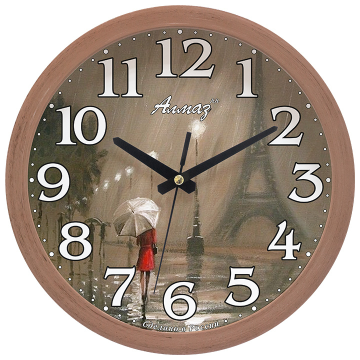 Часы настенные Алмаз бесшумные большие на кухню спальню B21  #1