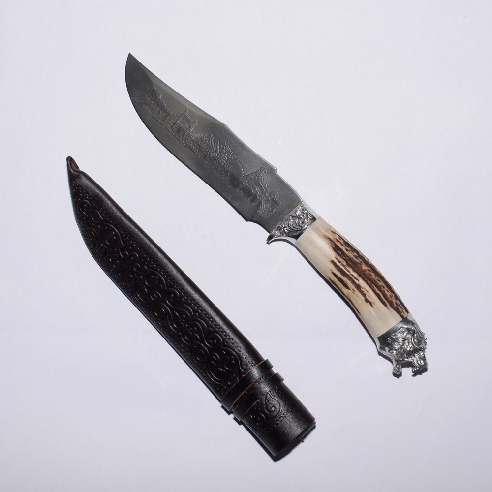 Узбекский нож, сталь ШХ15, Голова Зверя #1