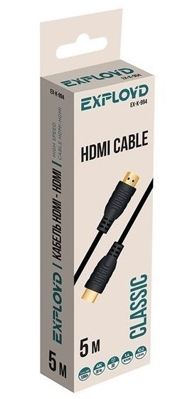 Кабель HDMI (M) - HDMI (M), V1.4 10.2 Gbit/s, 5м, круглый, чёрный #1