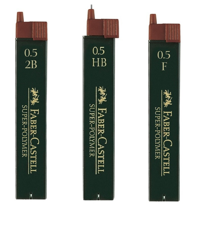 Грифели Faber-Castell Super-Polymer 0,5 мм, твердость 2B + HB + F, 3 тубы по 12 шт.  #1