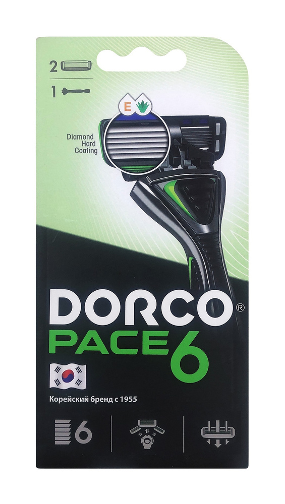 DORCO Cтанок для бритья Dorco Pace 6, 2 сменные кассеты #1