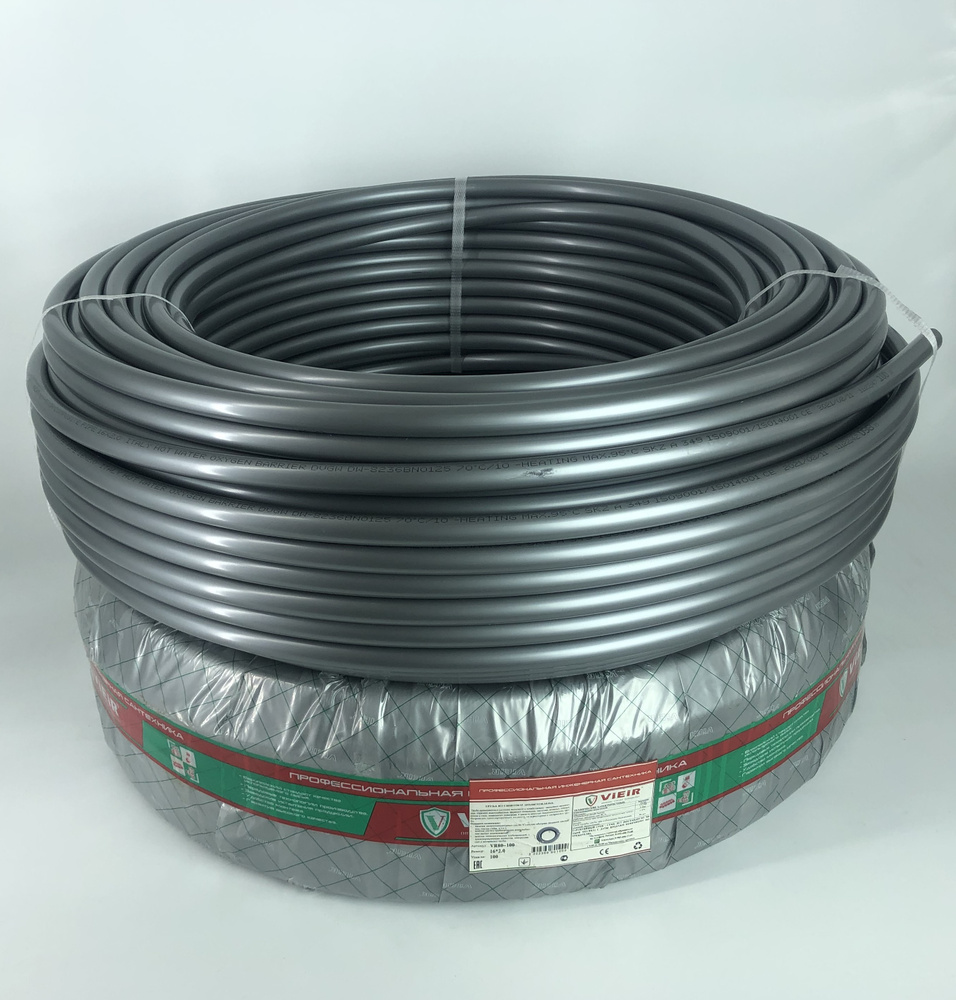 Труба 16х2,0 PEX-b-EVOH (бухта 100м) из сшитого полиэтилена с кислородо-защитным слоем (Серая) "ViEiR'" #1