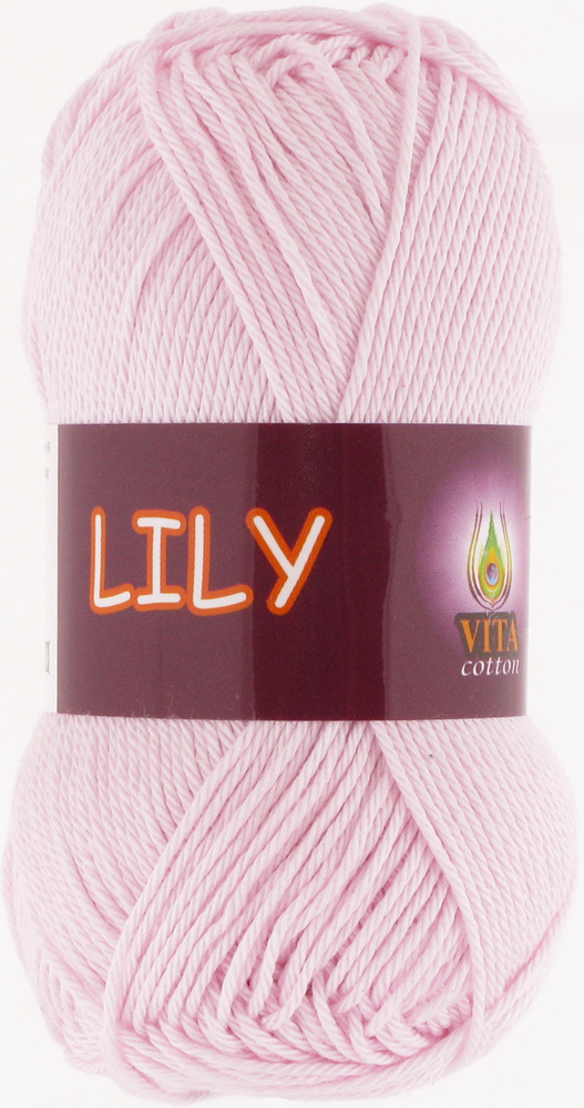 Пряжа для вязания VITA LILY (Лили), цвет: 1611 (светло-розовый); 2 мотка, состав: 100% мерсеризованный #1