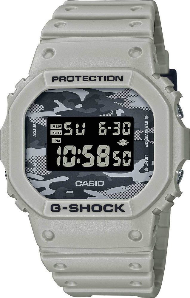 Японские наручные часы Casio DW-5600CA-8 мужские кварцевые спортивные часы Касио Джи Шок светло-серые #1