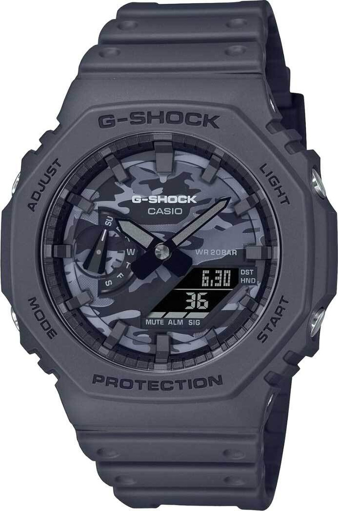 Японские наручные часы Casio G-Shock GA-2100CA-8A мужские кварцевые спортивные часы Касио Джи шок серый #1