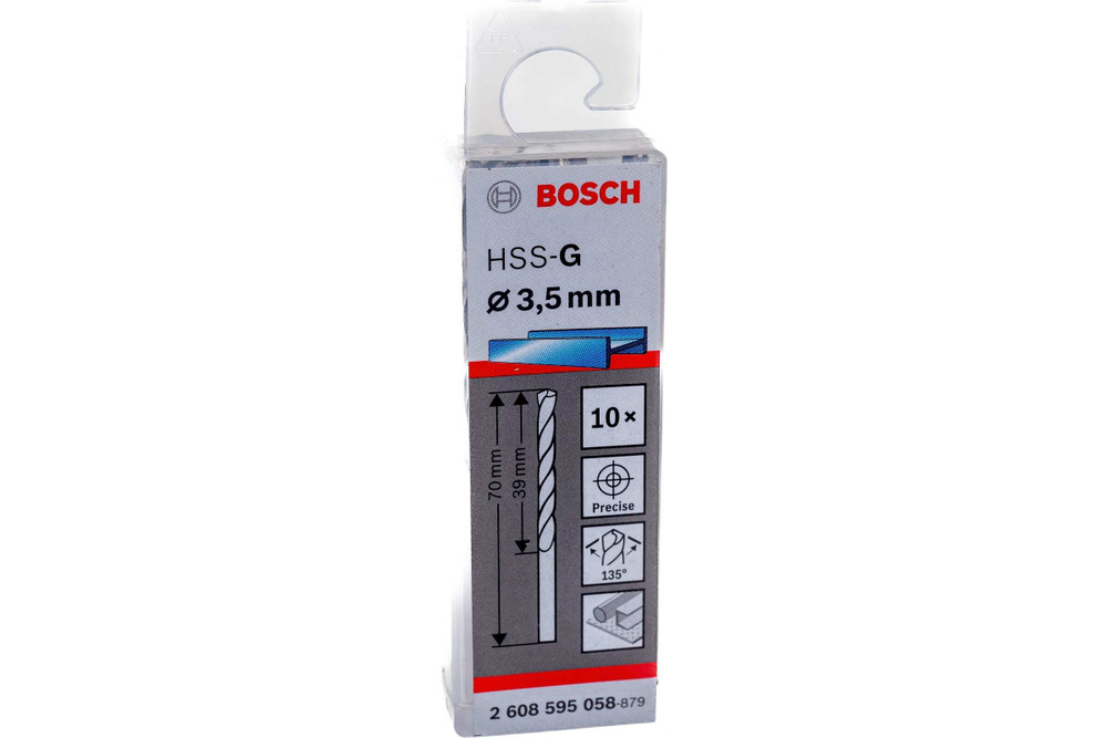 Сверло HSS-G Standardline (10 шт; 3.5х70 мм; HSS) по металлу Bosch 2608595058 #1