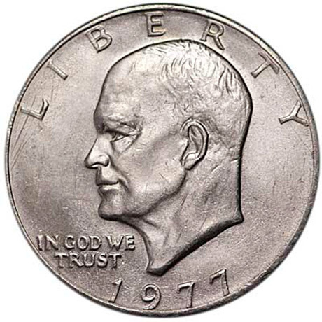 1 доллар 1977 США Эйзенхауэр, двор P #1