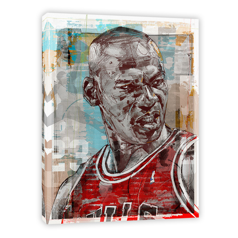 Картина на холсте с подрамником, 30х40 см, "Michael Jordan-Майкл Джордан", серия "Арт-лофт", Woodartis #1