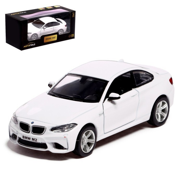 Машина металлическая BMW M2 COUPE, 1:32, инерция, открываются двери, цвет белый  #1