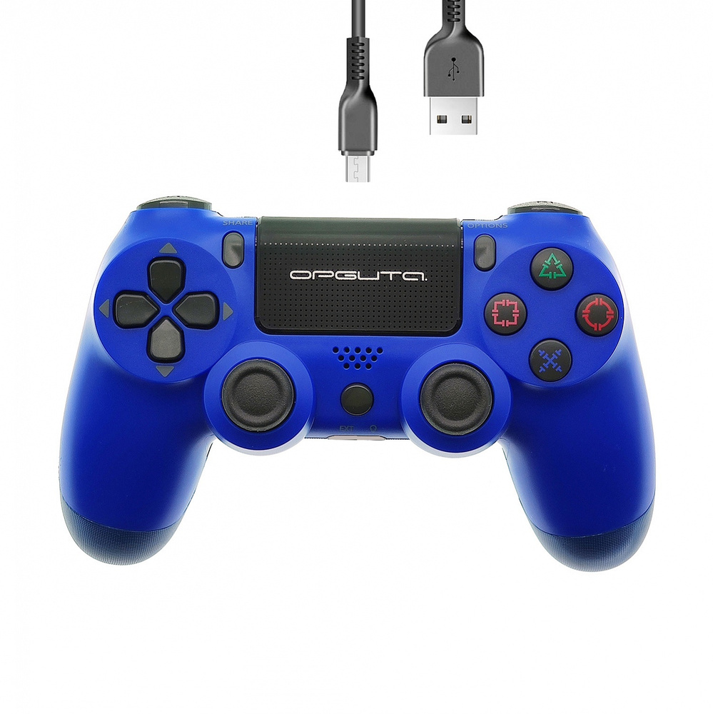 Геймпад Орбита OT-PCG13 Синий игровой проводной для ПК, PS4, шнур USB 1,5м, вибрация  #1
