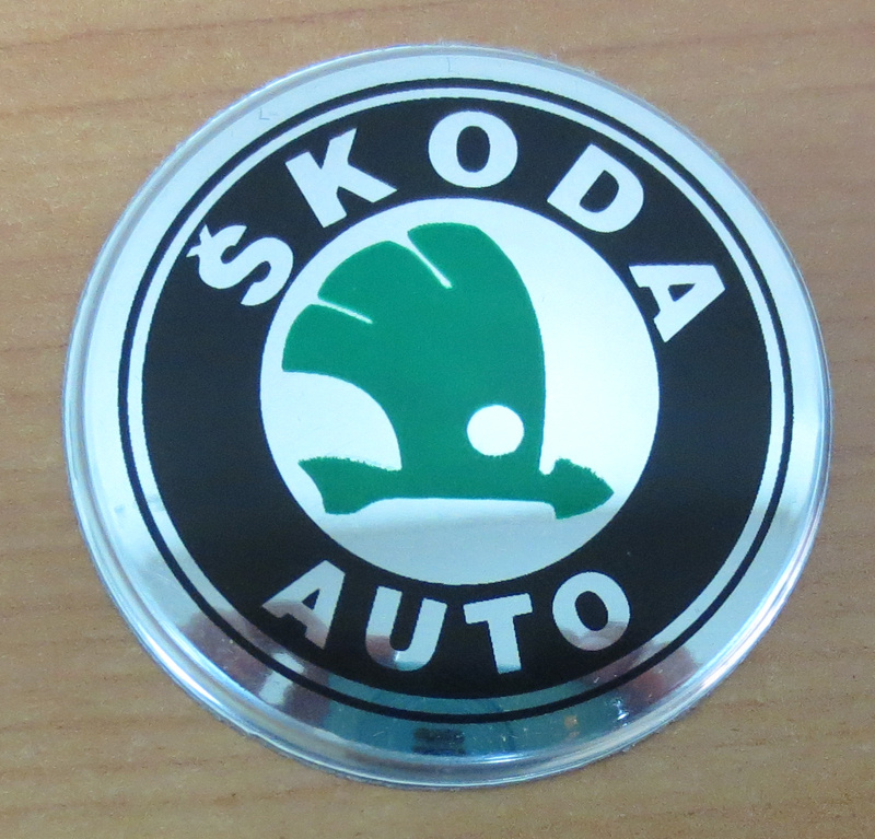Наклейка "Skoda" (диаметр 80мм.) на автомобильные колпаки, диски компл. 4шт.  #1