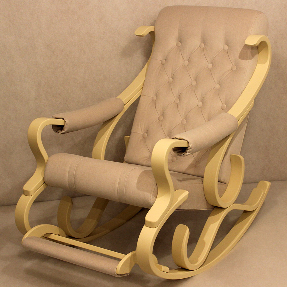 Кресло-качалка Luxe с подножкой номер 3, ткань-велюр, 66х116х97 см  #1