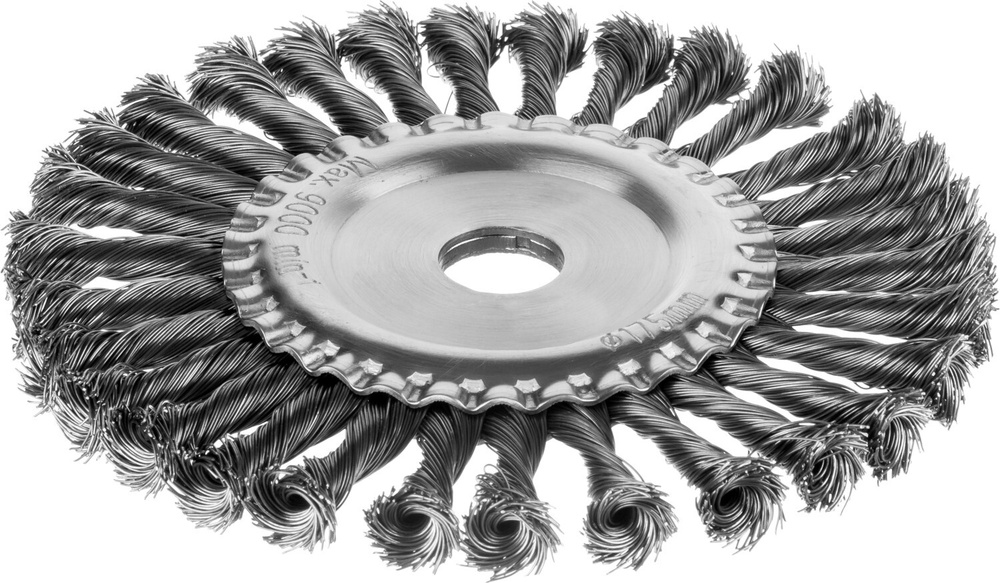 MIRAX 175 мм, жгутированная стальная проволока 0.5 мм, щетка дисковая для УШМ (35140-175)  #1