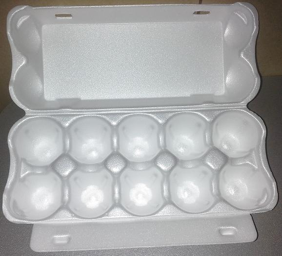 Упаковка для куриных яиц на 10шт белая, ВПС (10 шт/упак, 100 шт/кор)  #1