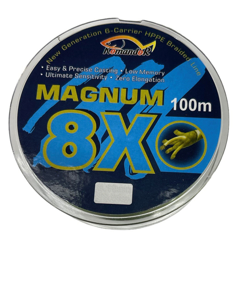 Плетеный шнур Komandor Magnum 8X 0.10 мм (16.0 кг), 100 м #1