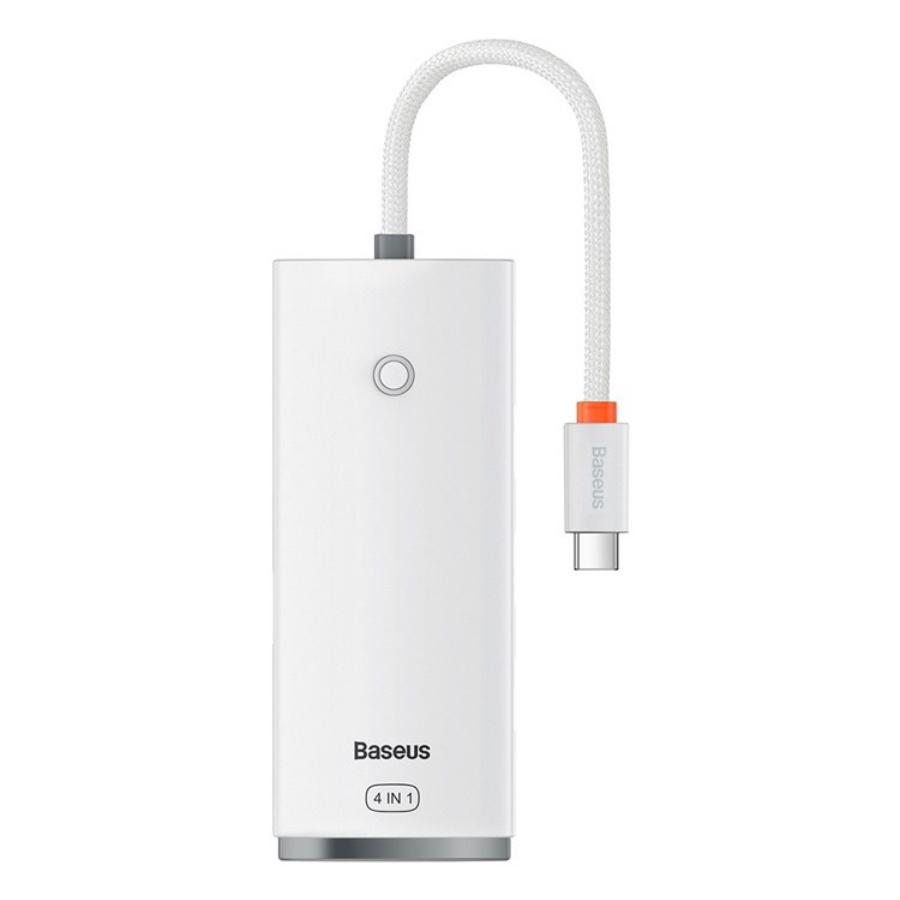 Хаб Baseus Lite Series 4-Port Type-C HUB Adapter (Type-C to USB 3.0x4 ) 25 см White (WKQX030302)  #1