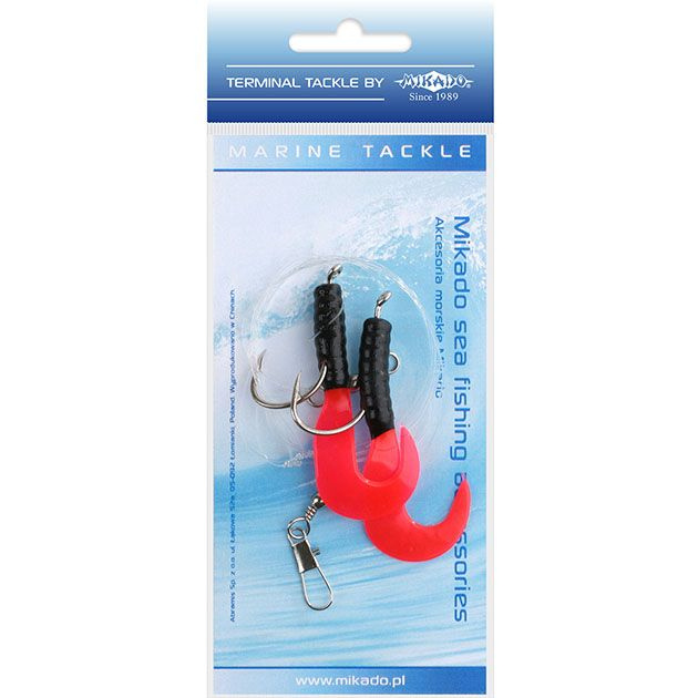 Морская оснастка Mikado PILK D-TWIST RIG 5.5см,, крючок № 4/0 (2шт.) BLACK/RED  #1