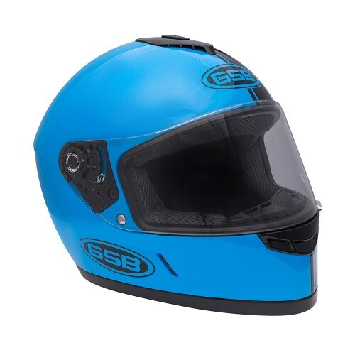 Шлем дорожный GSB G-349 BLACK & BLUE интеграл для мотоциклистов размер L  #1