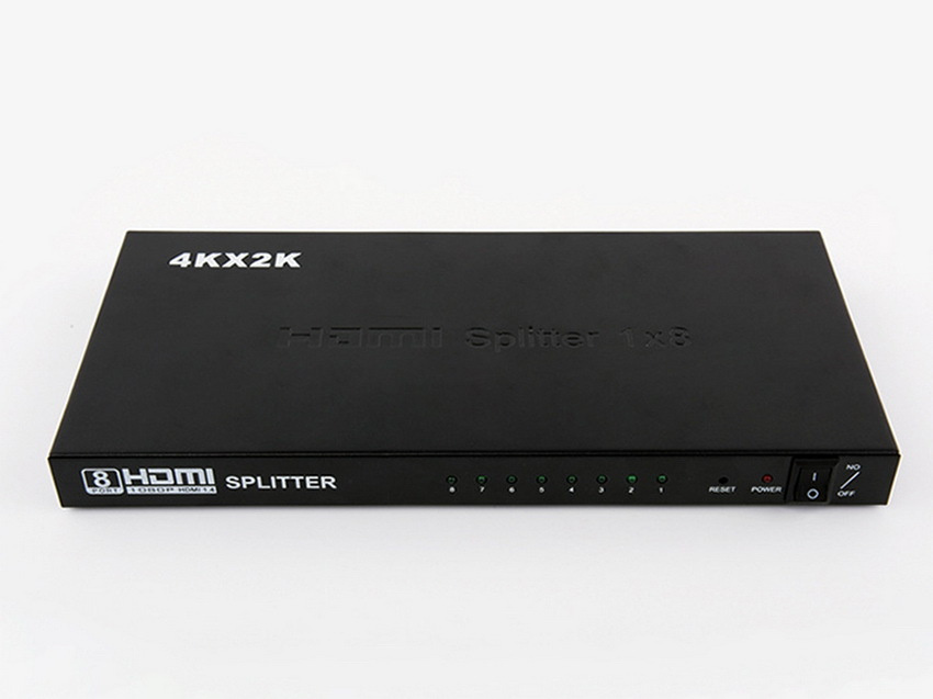 Адаптер - разветвитель - сплиттер 1x8 HDMI, UltraHD 4K 3D, активный, черный  #1