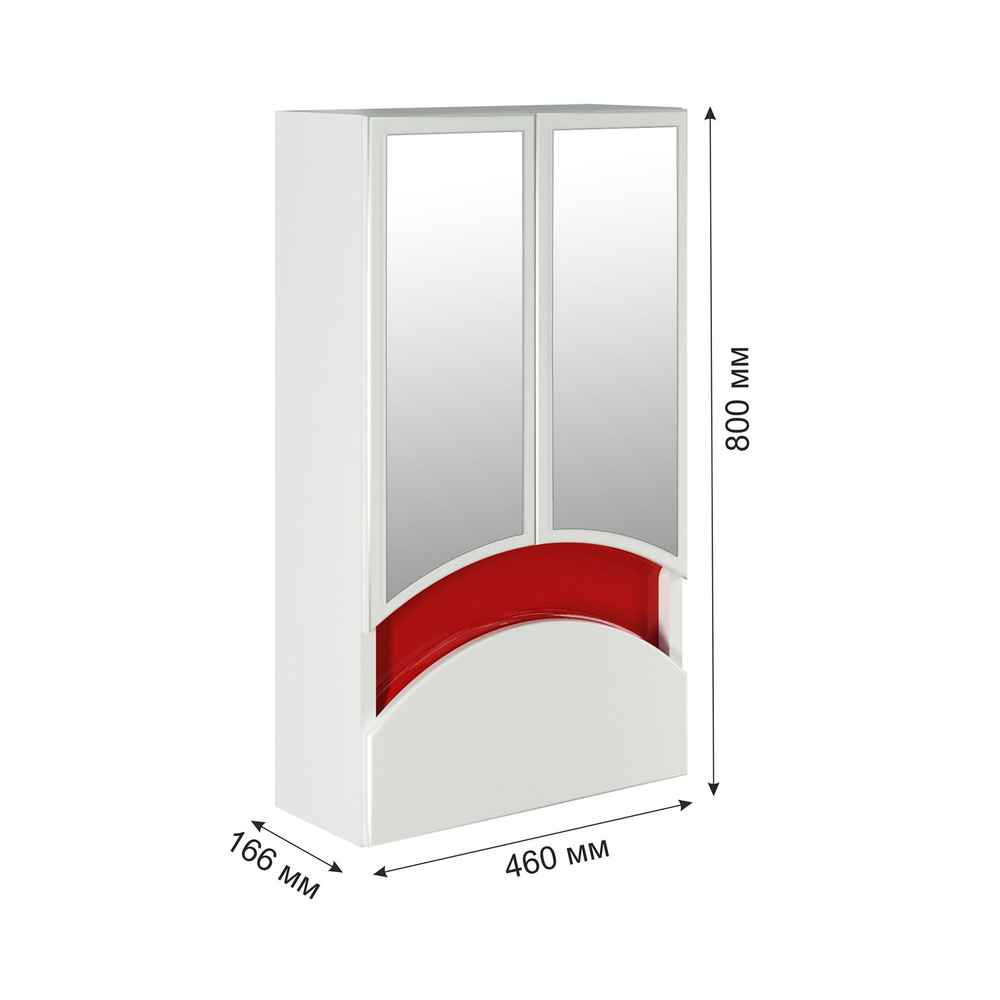 Шкаф навесной для ванной I зеркало шкаф для ванной Mixline 46х17х80 красный ПВХ  #1