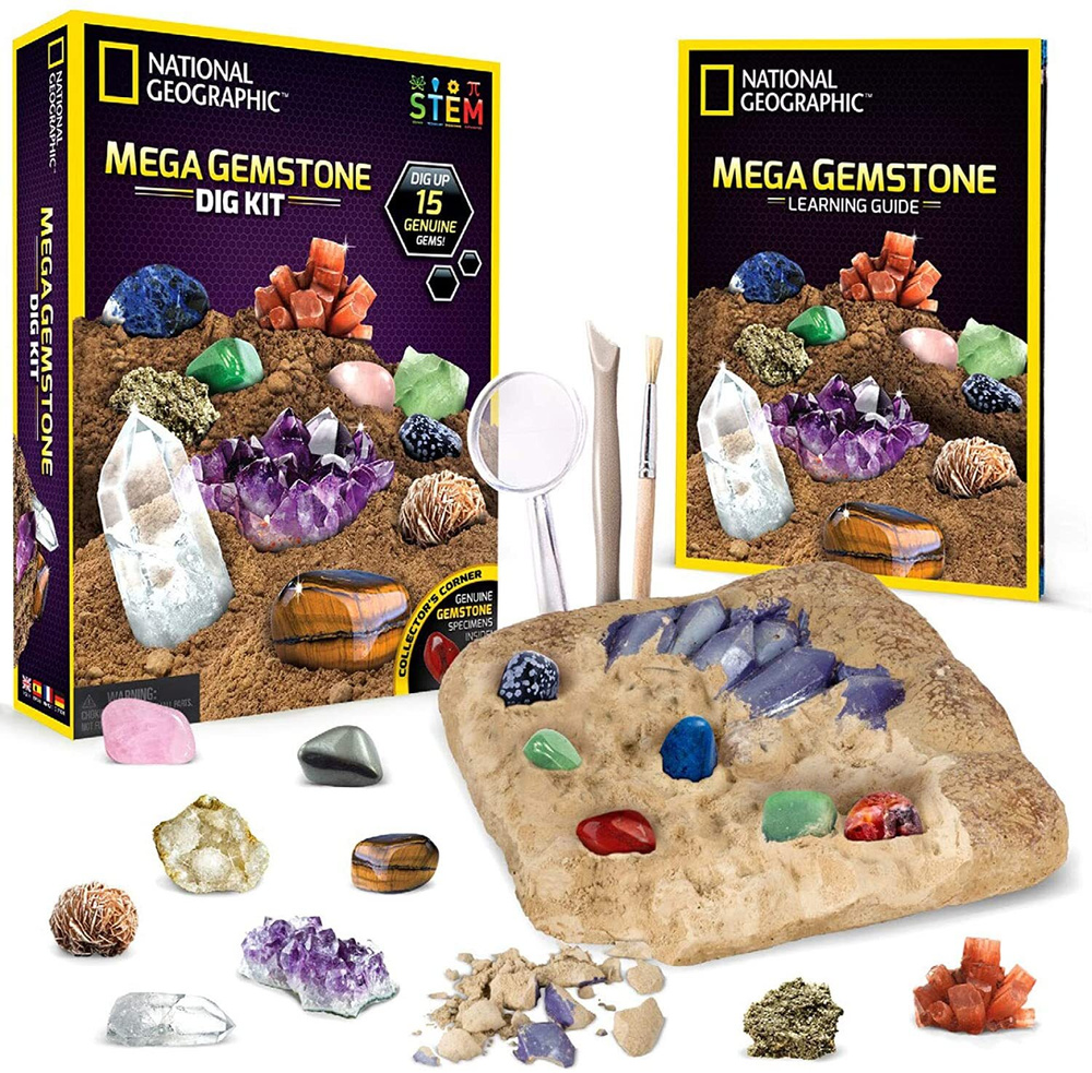 Научный набор /Набор для раскопок камней / Набор археолога / Mega Gemstone Dig Kit National Geographic #1