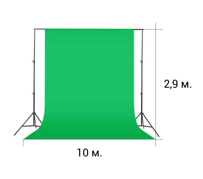 GOZHY Хромакей 1000 см x 290 см, зеленый #1