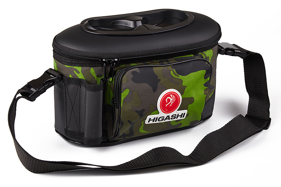 Кан рыболовный HIGASHI Live bait box 4.5L #Green Camo #1