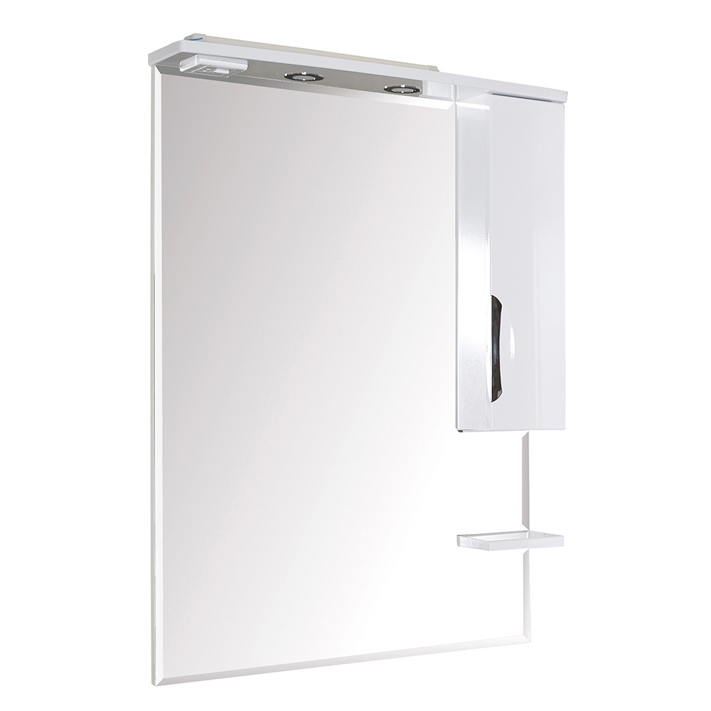 Зеркальный шкаф АСБ-Мебель Мессина 800 мм с подсветкой белый  #1