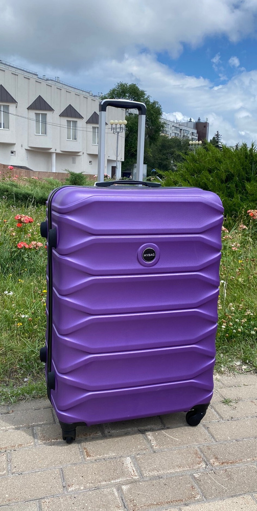 Чемодан большой фиолетовый из полипропилен чемодан размер L  #1