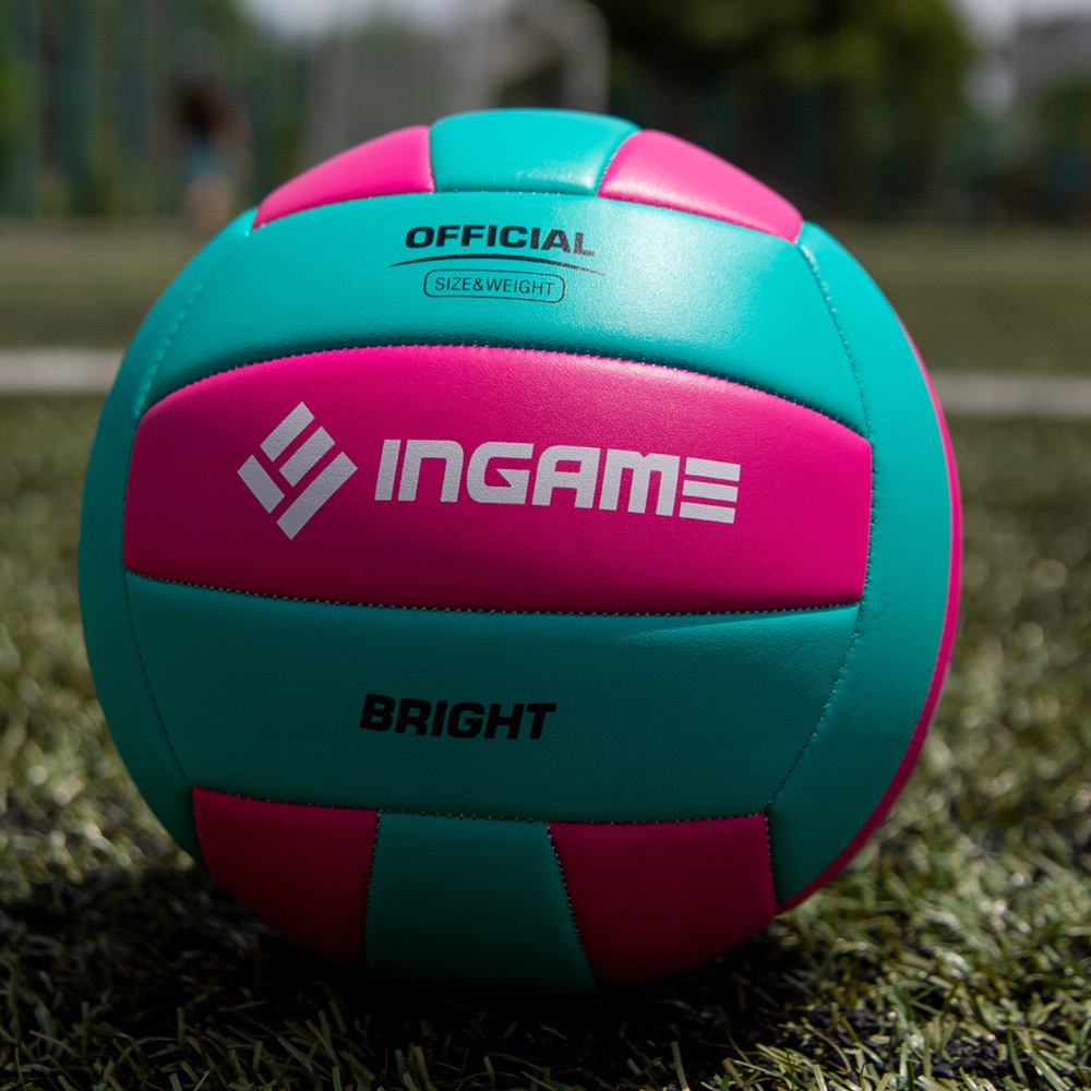 Мяч волейбольный INGAME BRIGHT бирюзово-розовый, спортивный мячик для волейбола игровой пляжный волейбол #1
