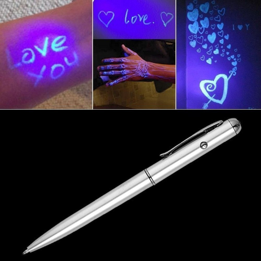 Ручка-прикол с невидимыми чернилами, надпись видно при подсвечивании фонариком  #1