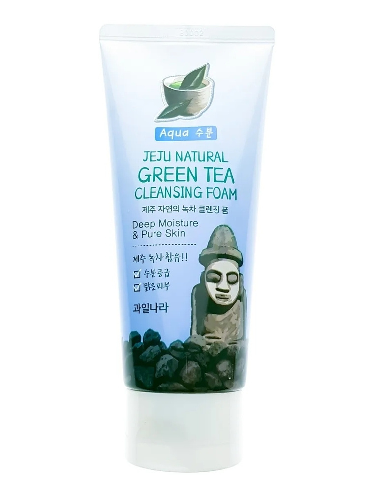 Welcos, Пенка для умывания лица Jeju Natural Green Tea Cleansing Foam 120гр #1