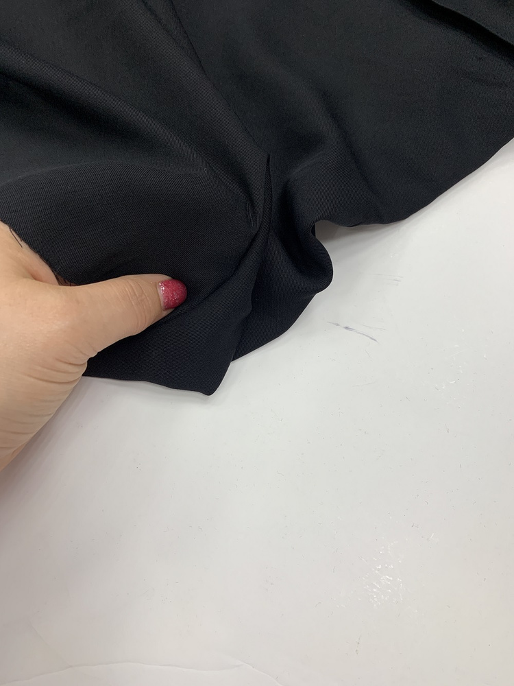 Ткань для шитья, Твил вискоза плательная черный, 100*145 см.  #1
