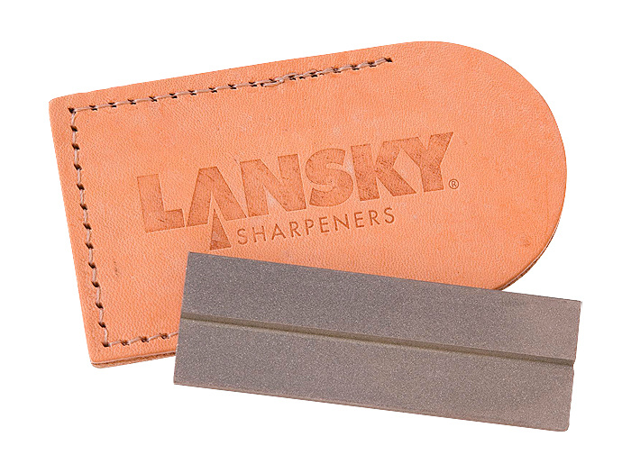 Карманный абразивный брусок Lansky Diamond Pocket Stone с алмазным напылением в кожанном чехле (LDPST) #1