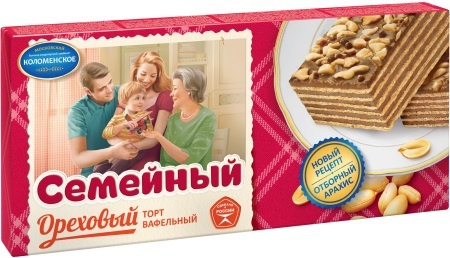 Торт вафельный Семейный "Ореховый", 2 упаковки по 230 гр #1