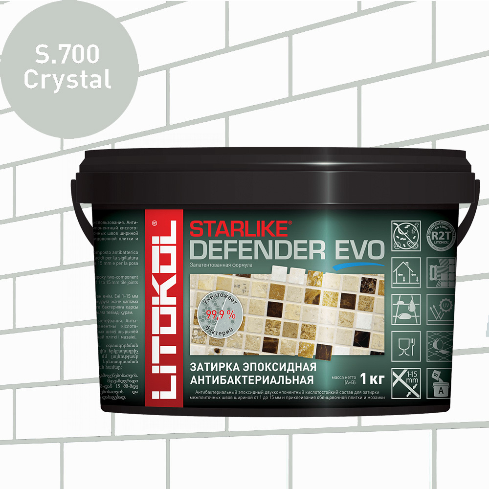 Затирка для плитки эпоксидная LITOKOL STARLIKE DEFENDER EVO (СТАРЛАЙК ДЕФЕНДЕР ЭВО) S.700 Crystal, 1 #1