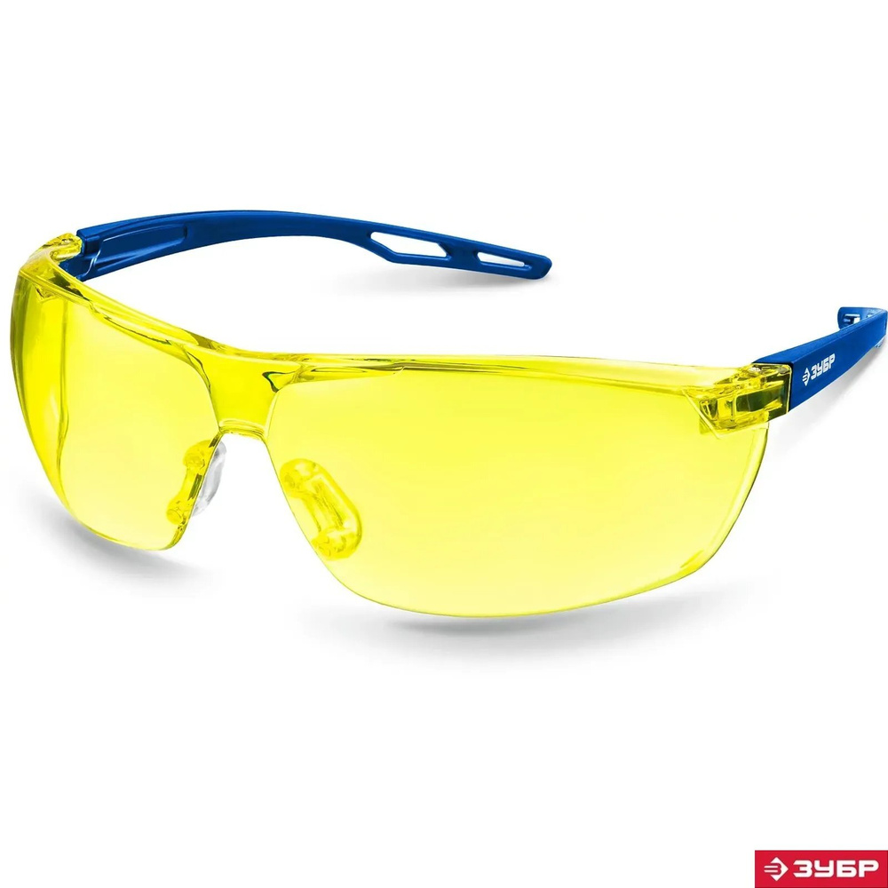 Комплект 2 шт, Защитные жёлтые очки ЗУБР БОЛИД сферические линзы устойчивые к запотеванию, открытого #1