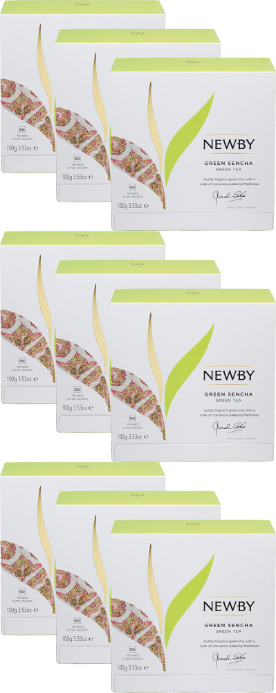 Чай зеленый Newby Green Sencha в пакетиках 2 г х 50 шт в упаковке, комплект: 9 упаковок по 100 г  #1