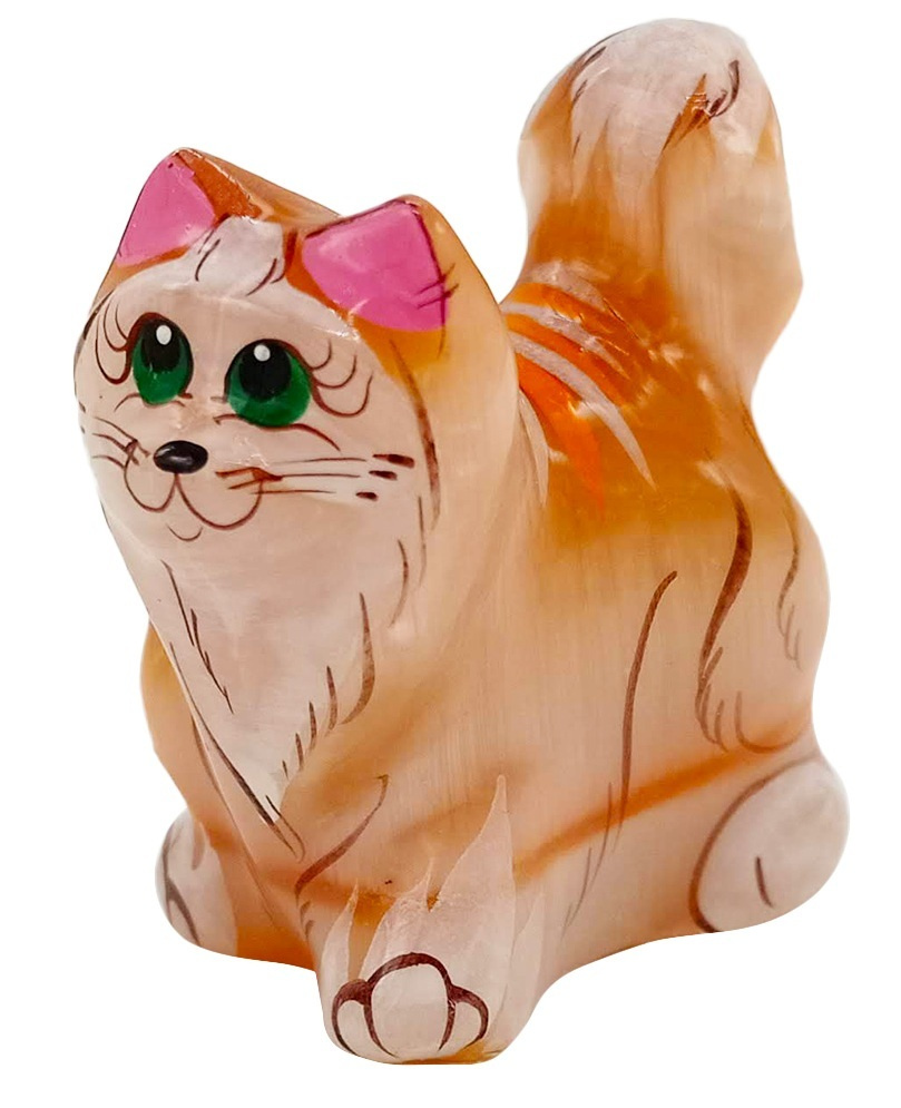 Статуэтка Кошка полосатая Матильда 4,5 см селенит #1