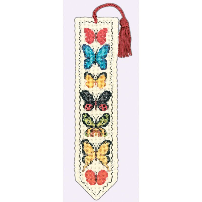 Набор для вышивания закладки MARQUE PAGE LES PAPILLONS (Бабочки), Le Bonheur des Dames, 5х20см  #1