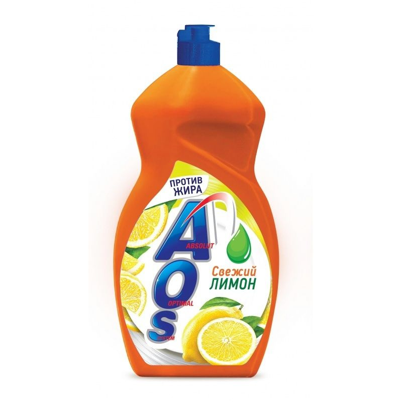 Средство для мытья посуды AOS Гель, Свежий лимон, 1,3 кг (1517-3)  #1