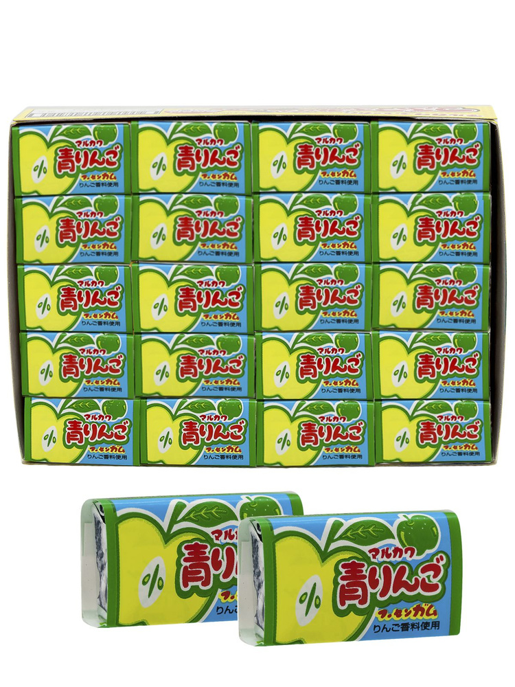 Резинка жевательная Marukawa "Зеленое яблоко", Блок 60 штук по 5.5 г., Япония  #1