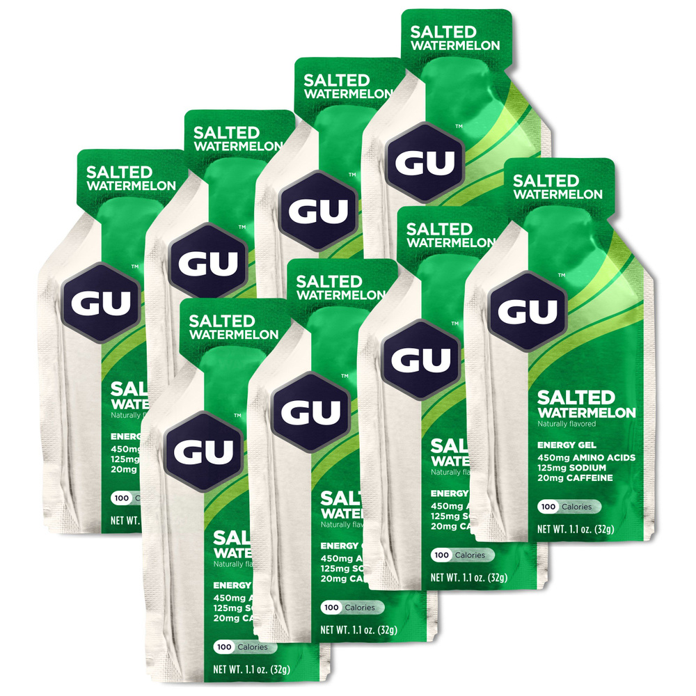 Энергетический гель GU ENERGY GU ORIGINAL ENERGY GEL 20mg caffeine 8 стика x 32 г, Соленый Арбуз  #1