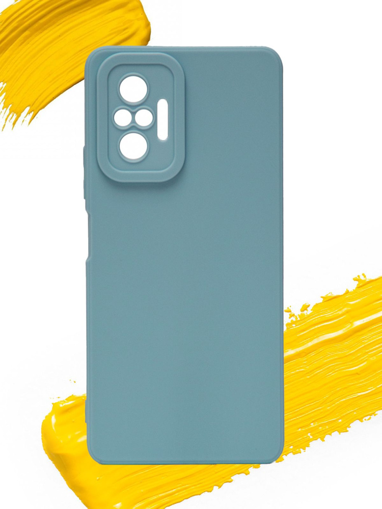 Чехол для Xiaomi Redmi Note 10 Pro / чехол на сяоми редми нот 10 про с защитой камеры голубой  #1