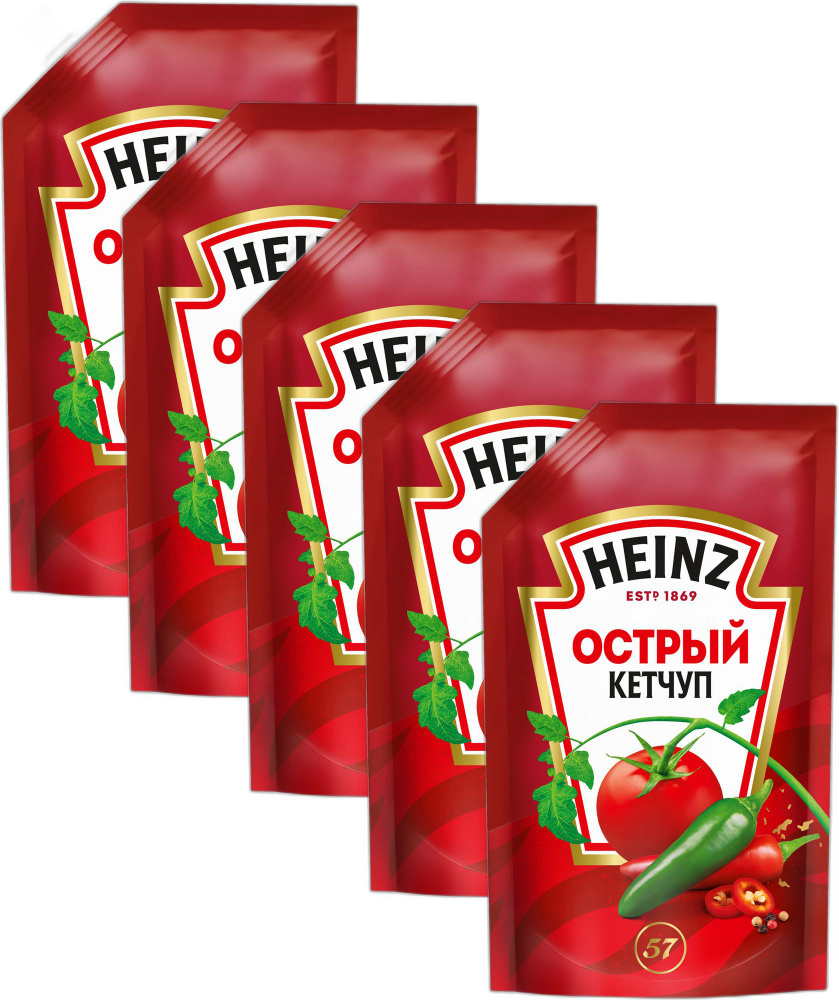 Кетчуп Heinz Острый, комплект: 5 упаковок по 320 г #1