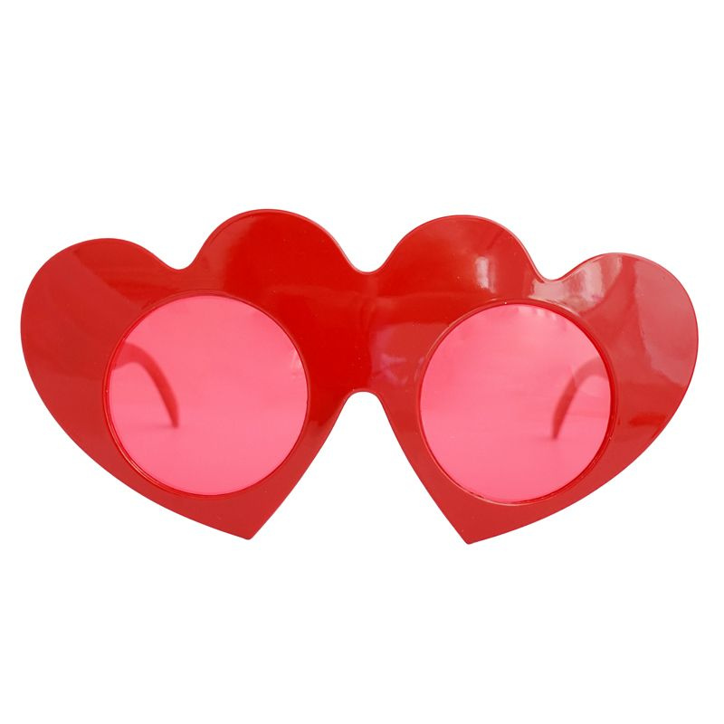 Карнавальные очки "Сердца" Красные/15,5*7,5 см/1 шт. #1