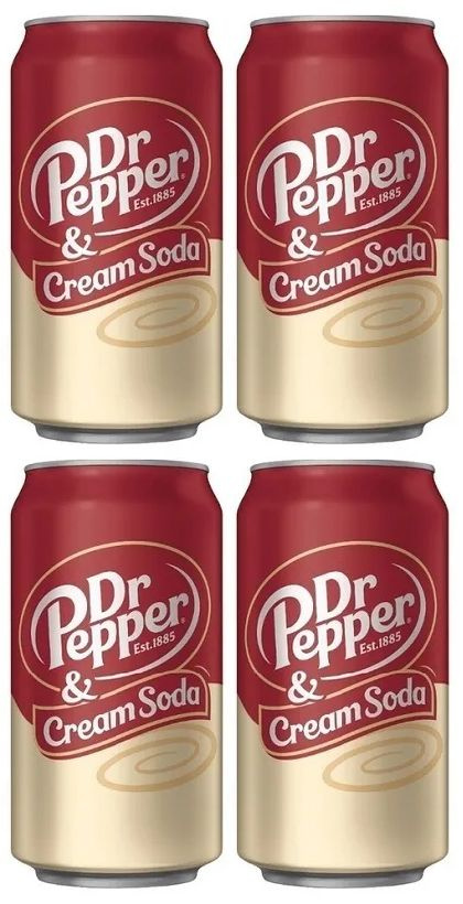 Газированный напиток Dr Pepper Cream Soda "Крем Сода" USA, 4 шт по 0.355л  #1