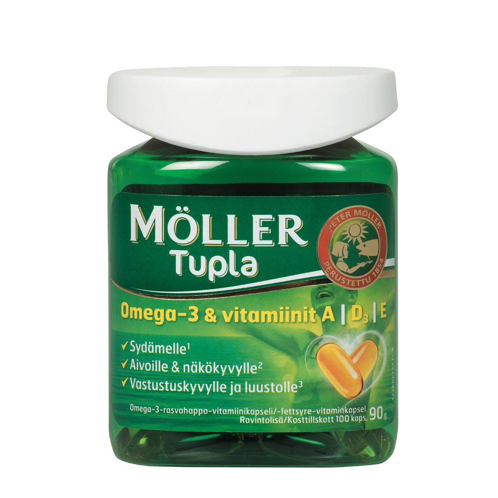 Рыбий жир Омега-3 Moller Tupla Omega-3 из Норвегии в капсулах с витаминами A, D3, E 100 капсул  #1