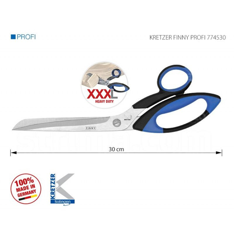 Ножницы портновские Kretzer Finny PROFI 774530 / Длина с ручками 30 см / Усиленные для тяжелых тканей #1